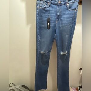 Fashion Nova Blue Ripped Skinny Jeans